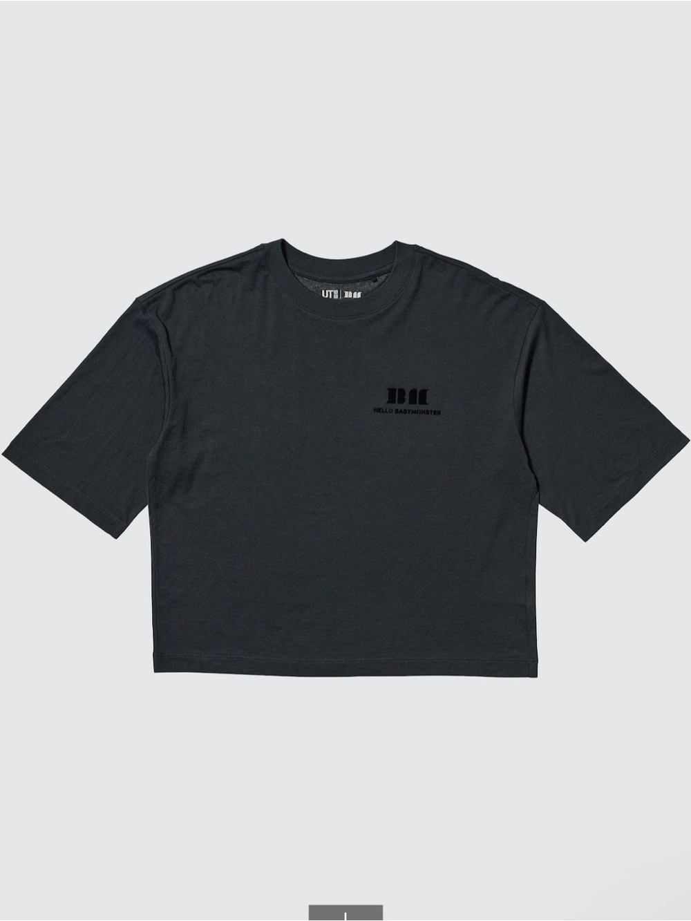 BABYMONSTER UT Cropped Graphic T-Shirt | Sheer- Black- L